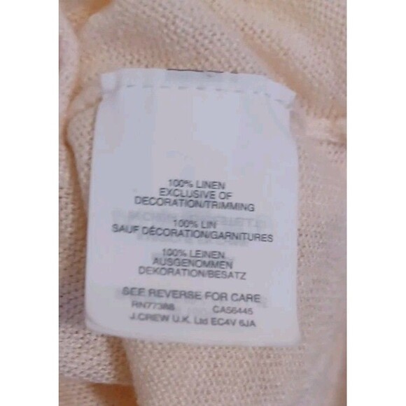 J. Crew Linen Pullover Sweater XL Cream Ivory Longsleeve Casual Lightweight - Picture 10 of 10